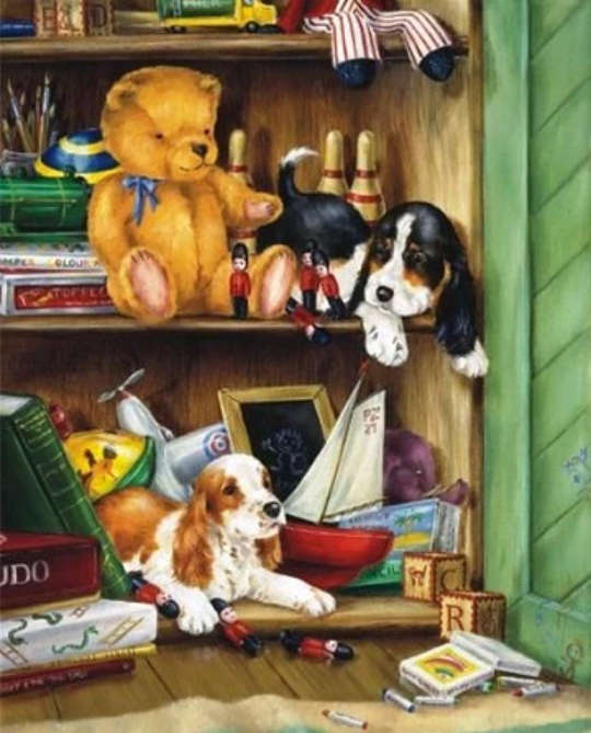 Anatolian 1000 Piece Puzzle: Intruders Teddy Bear Dogs Toys