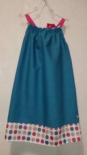 Girls Blue Polka dot Dress adjustable straps 3-4
