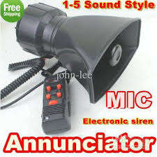 100W Annunciator 2 in1 5Tone electronic siren with MIC / car loudspeaker alarm