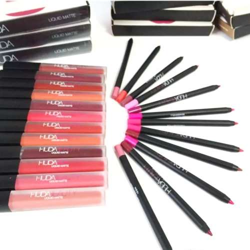 HUDA BEAUTY- LIQUID MATTE LIPSTICK PLUS LIPLINER *MADE IN ITALY*/ 12 PIECE SET BOX  *WHOLESALE*