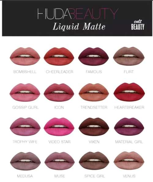HUDA BEAUTY- LIQUID MATTE LIPSTICK *MADE IN ITALY*/ 12 PIECE SET BOX  *WHOLESALE*