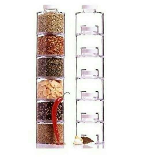 SPICE TOWER CAROUSEL/ 12 SELF STACKING SPICE BOTTLES/ REVOLVING BASE