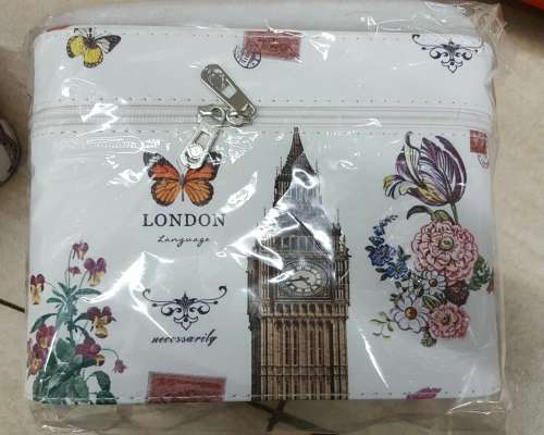 COSMETIC CASE WITH MIRROR- 3 PIECE SET/SMALL, MEDIUM AND LARGE/VARIETY OF DESIGNS/ MAKEUP