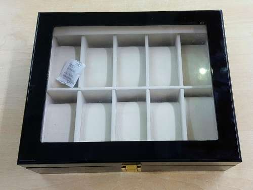 WATCH BOX / DISPLAY / CASE / STORAGE / ORGANISER *10 SLOT/ BLOCK/ DIVISION*BARGAIN*REAL SOLID WOOD