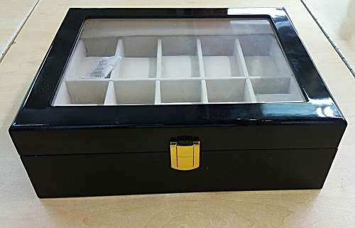 WATCH BOX / DISPLAY / CASE / STORAGE / ORGANISER *10 SLOT/ BLOCK/ DIVISION*BARGAIN*REAL SOLID WOOD