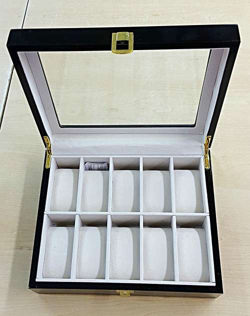 WATCH BOX / DISPLAY / CASE / STORAGE / ORGANISER *10 SLOT/ BLOCK/ DIVISION*BARGAIN*REAL SOLID WOOD