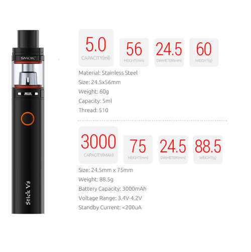 ELECTRONIC VAPE / SMOK STICK V8 KIT / SMOKING DEVICE / *RAINBOW COLOR*
