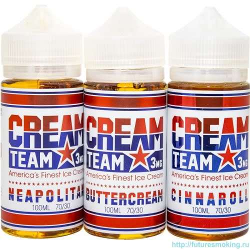CREAM TEAM - 3 BOTTLES 3MG 100ML / AMERICA'S FINEST ICE CREAM / VAPE JUICE / E - LIQUIDS