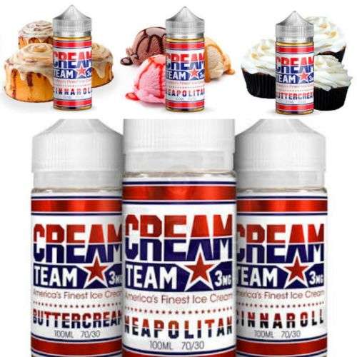 CREAM TEAM - 3 BOTTLES 3MG 100ML / AMERICA'S FINEST ICE CREAM / VAPE JUICE / E - LIQUIDS