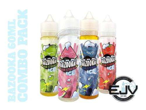 BAZOOKA SOUR STRAWS ICE | 60ML 3MG E-LIQUID / E-JUICE / VAPE JUICE / 4 BOTTLES FOR R300