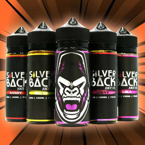 SILVERBACK JUICE CO - 120MLS 3MG E-LIQUID / E-JUICE / VAPE JUICE / 4 BOTTLES FOR R450