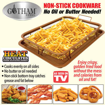 Copper Collection Rectangle Crispy Tray - Turn your oven into an Air Fryer - New