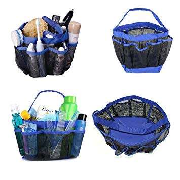 8 Pockets Shower Caddy Mesh Portable Quick Dry Travel Tote Carry Handle Gym Dorm