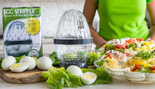 Egg Stripper: Peel 5 Hard-Boiled Eggs at Once!