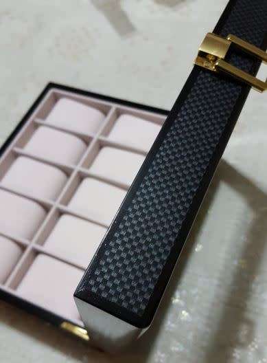WATCH BOX 10 SLOT WOOD / BLACK DOTTED GLOSSY DESIGN