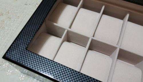 WATCH BOX 10 SLOT WOOD / BLACK DOTTED GLOSSY DESIGN