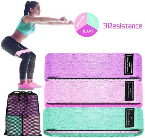 Hip Resistance Bands Set Fabric Soft for Legs and Butt