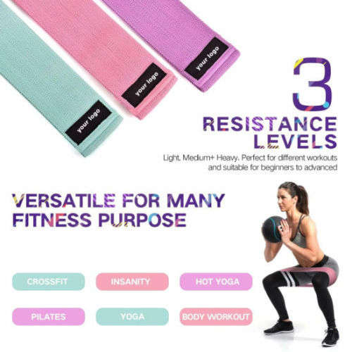 Hip Resistance Bands Set Fabric Soft for Legs and Butt