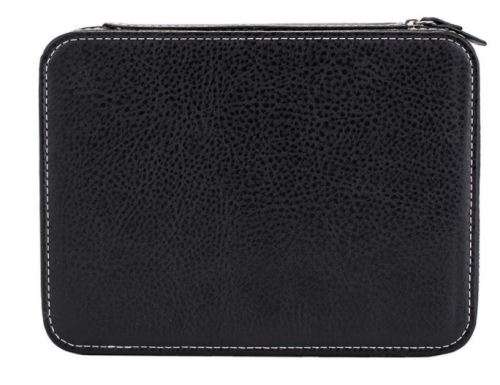 8 Slot Portable Watch Box Travel Case Storage Holder with Zipper Padded Divider -  BLACK COLOR