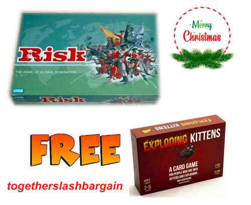 RISK: THE GAME OF GLOBAL DOMINATION PLUS FREE EXPLODING KITTENS GAME