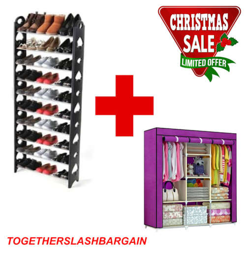WARDROBE TRIPPLE STORAGE PLUS SHOERACK | CHRISTMAS DEAL