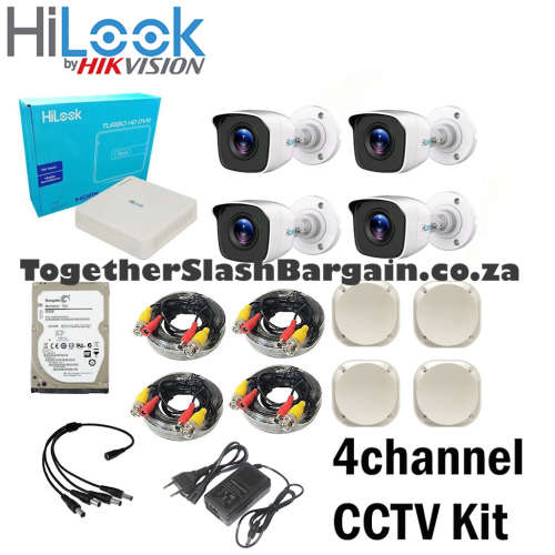 Hilook 1080P 4CH DVR and 4 x Bullet Cameras and 500gb HDD CCTV Kit