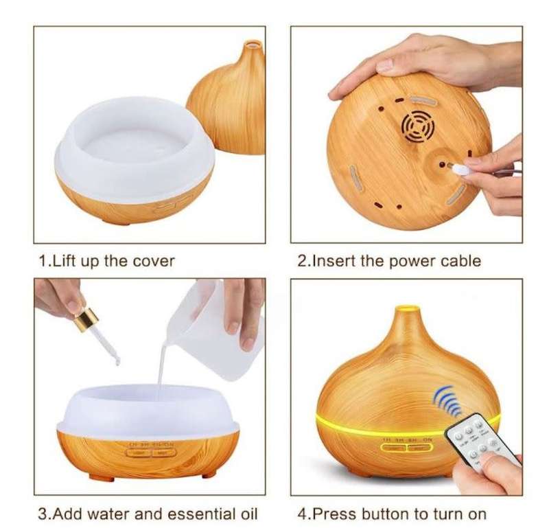 Aroma Diffuser 500ml with 3 essential oils