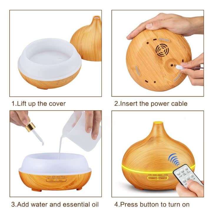 550ML Remote Control Essential Oil Diffuser and Humidifier