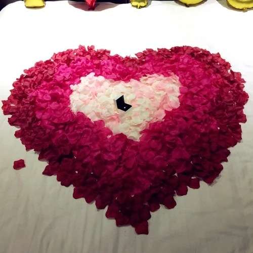 400 Pcs Wine Red Artificial Fabric Rose Petals For Wedding Proposal Party
