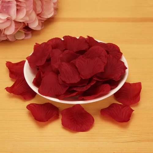 400 Pcs Wine Red Artificial Fabric Rose Petals For Wedding Proposal Party