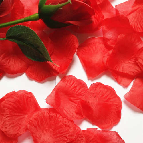 1200 Pcs Red Artificial Fabric Rose Petals For Wedding Proposal Party