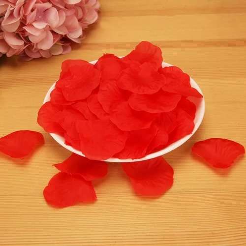 1200 Pcs Red Artificial Fabric Rose Petals For Wedding Proposal Party