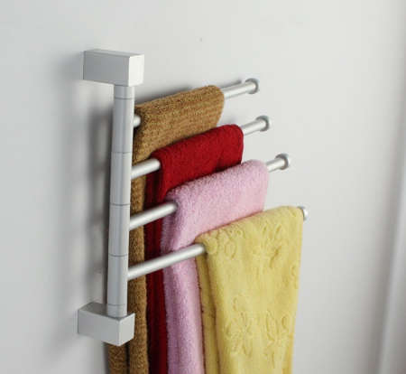 IKEA style towel holder 4 swivel bars Aluminium bath rack rail hanger