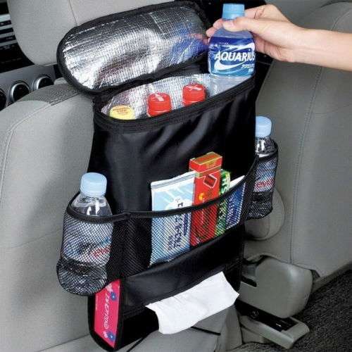 Car Seat Side Back Storage Vehicle Multi Pocket Holder Organizer String Bag Black