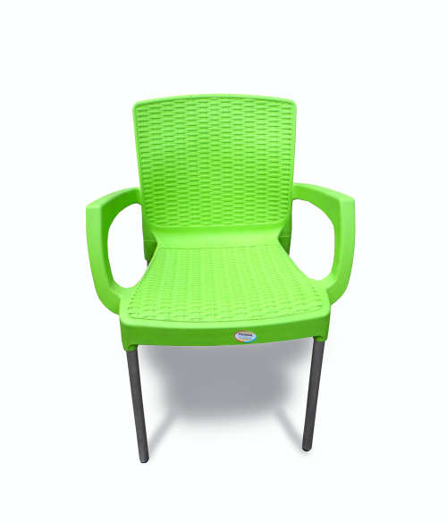 Modern Stacking Plastic Chair (Rattan Style) With Aluminium Legs