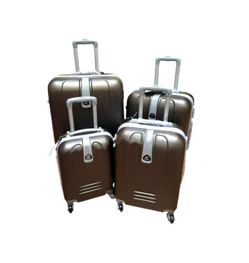 Set of 4 Suitcases Travel Trolley Luggage, ABS with Universal Wheels - Travel in Style Coffee Colour