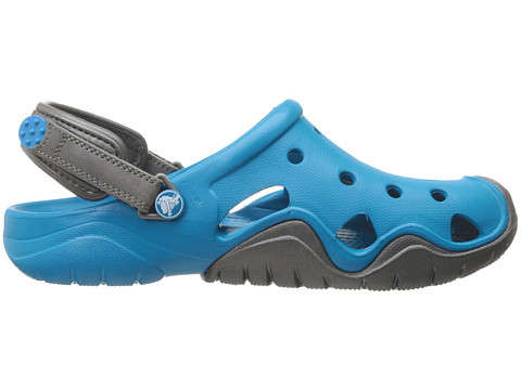 Original CROCS Mens Swiftwater Clog - Roomy Fit - UK Men 8 - Color Ultramarine/Graphite