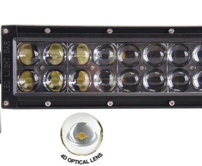72W 4D Optical Lens LED Work Light Bar Flood Lamp Offroad Truck Mining Driving