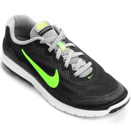 Original Mens NIKE Flex Experience Run 4 749172-017 Black Electric Green UK Size 9