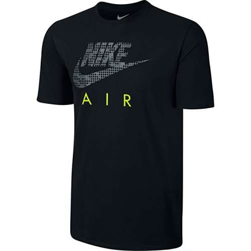 Original Mens Nike Air Hybrid Men's T-Shirt Black/Grey/Volt 739473-010 Size XL