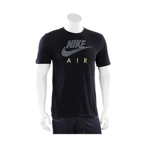 Original Mens Nike Air Hybrid Men's T-Shirt Black/Grey/Volt 739473-010 Size XL