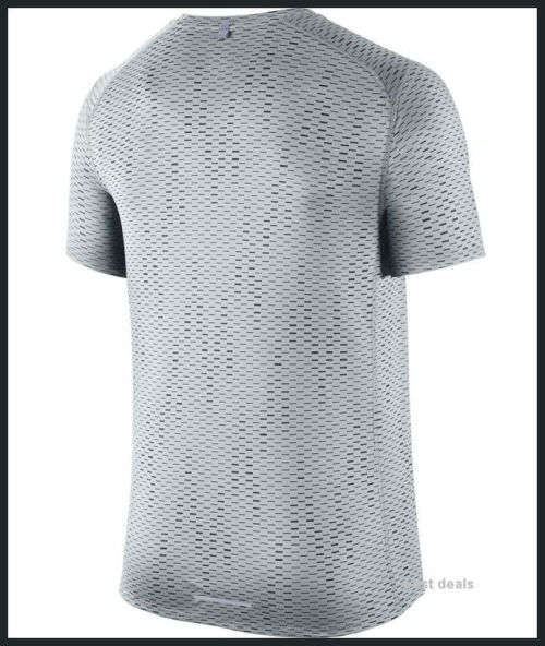 Original Mens Nike Dri-FIT Miler Fuse Running Shirt - Wolf Grey 717803-012 - Size Extra Large