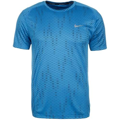 Original Mens Nike Dri-FIT Miler Fuse Running Shirt Light Photo Blue/ 717803-406 - Size Medium