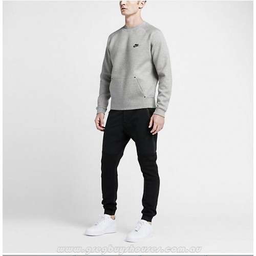 Original Mens Nike TECH FLEECE CREW 545163 066 Size Extra Large