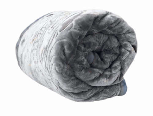 New Arrivals Super Soft 3 PLY Heavy Quality Mink & Embossed Blanket - Grey