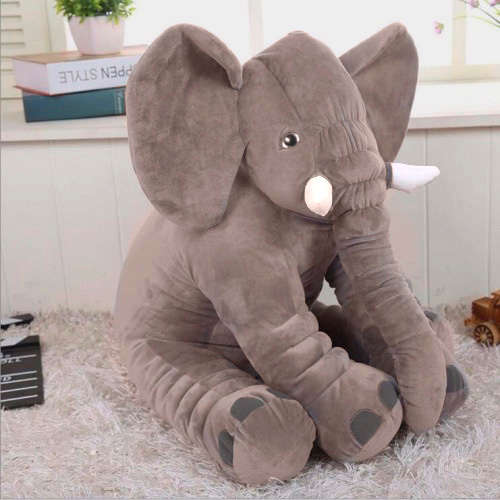 Stuffed Elephant Toy / Pillow for Baby - BROWN