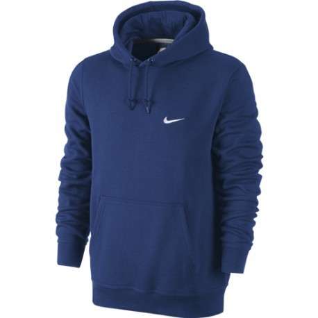 Original Mens Nike Club Hoody Swoosh Deep Royal / White - 611457 455 Size Medium
