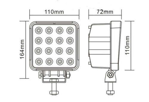 48w Square LED Spot light for Car Bikes Boats Off Roads Trucks and 4x4 SUV