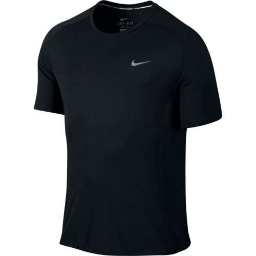 Original Mens Nike Dry Miler Short Sleeve DRI FIT Running Shirt Black 683527 010 Size Large