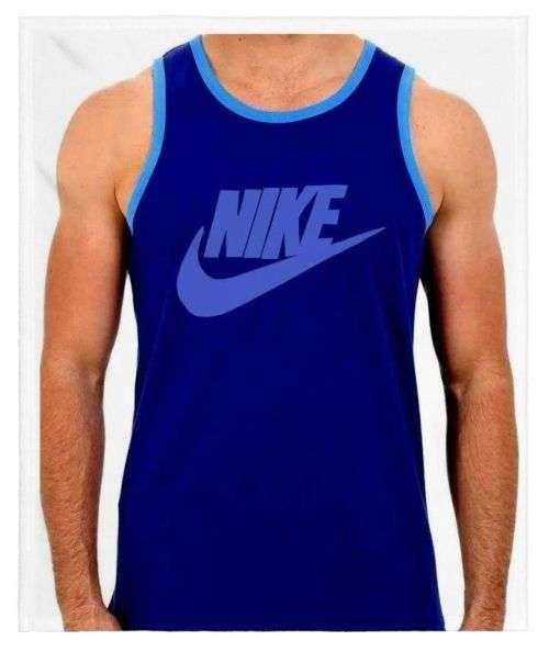 Original Mens Nike Futura Tank Top Blue Gym Casual Training 871770 455 Size Extra Large